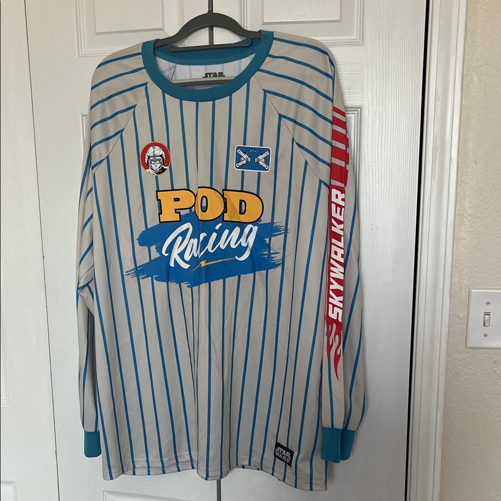 Star Wars Pod Racing Long Sleeve Tee - Blue and White